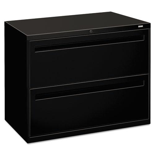 Brigade 700 Series Lateral File, 2 Legal/Letter-Size File Drawers, Black, 36" x 18" x 28". Picture 1