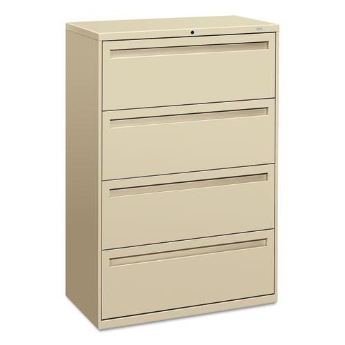 Brigade 700 Series Lateral File, 4 Legal/Letter-Size File Drawers, Putty, 36" x 18" x 52.5". Picture 1