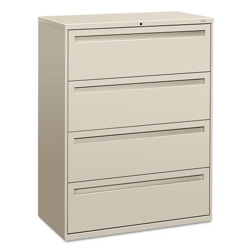 Brigade 700 Series Lateral File, 4 Legal/Letter-Size File Drawers, Light Gray, 42" x 18" x 52.5". Picture 1