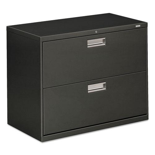 Brigade 600 Series Lateral File, 2 Legal/Letter-Size File Drawers, Charcoal, 36" x 18" x 28". Picture 1