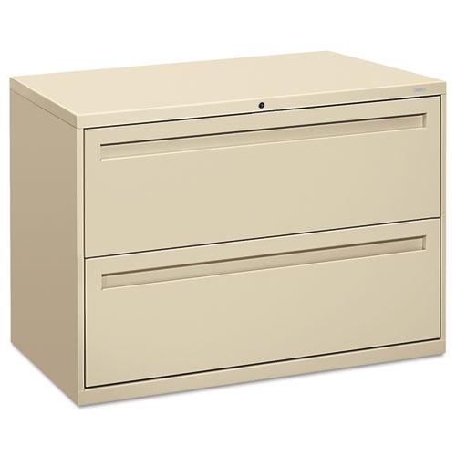 Brigade 700 Series Lateral File, 2 Legal/Letter-Size File Drawers, Putty, 42" x 18" x 28". Picture 1