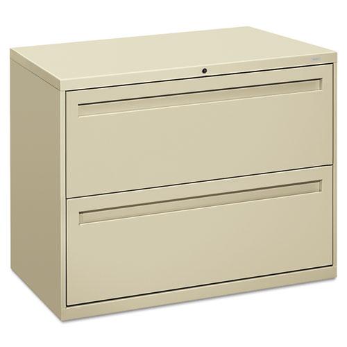 Brigade 700 Series Lateral File, 2 Legal/Letter-Size File Drawers, Putty, 36" x 18" x 28". Picture 1