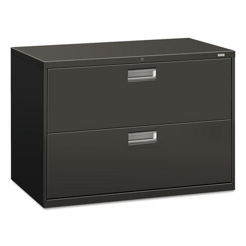 Brigade 600 Series Lateral File, 2 Legal/Letter-Size File Drawers, Charcoal, 42" x 18" x 28". Picture 1