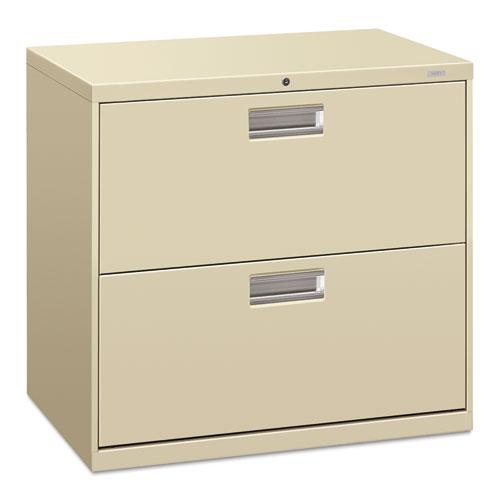 Brigade 600 Series Lateral File, 2 Legal/Letter-Size File Drawers, Putty, 30" x 18" x 28". Picture 1