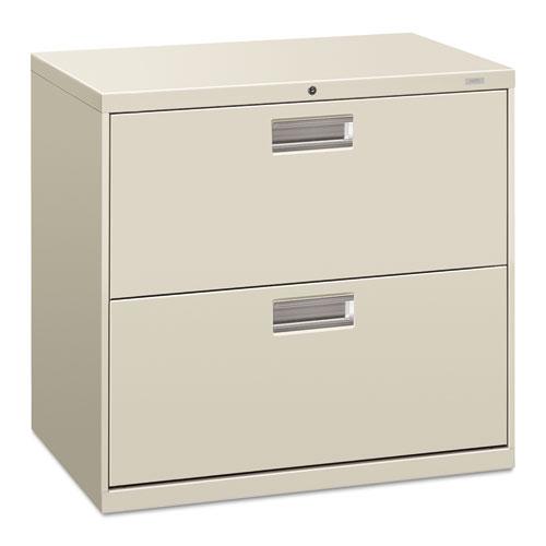 Brigade 600 Series Lateral File, 2 Legal/Letter-Size File Drawers, Light Gray, 30" x 18" x 28". Picture 1