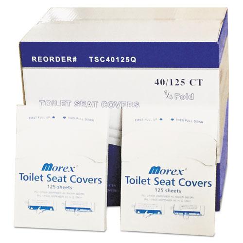 Quarter-Fold Toilet Seat Covers, 14.5 x 16.5, White, 5,000/Carton. The main picture.
