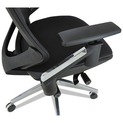 Alera EB-W Series Pivot Arm Multifunction Mesh Chair, Supports 275 lb, 18.62" to 22.32" Seat, Black Seat/Back, Aluminum Base. Picture 5