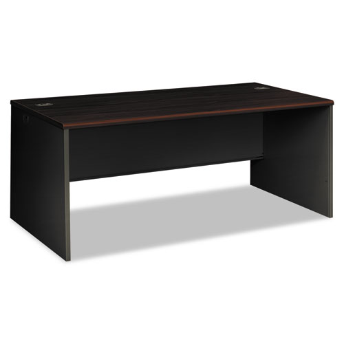 38000 Series Desk Shell, 72" x 36" x 29.5", Mahogany/Charcoal. Picture 1