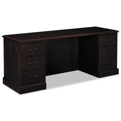 94000 Series Kneespace Credenza, 72w x 24d x 29.5h, Mahogany. Picture 1