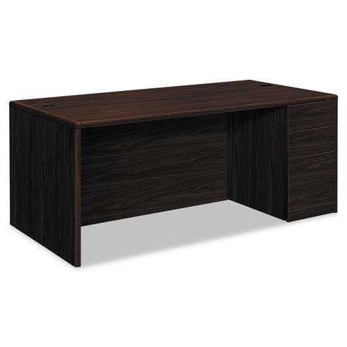 10700 Series Single Pedestal Desk with Full-Height Pedestal on Right, 72" x 36" x 29.5", Mahogany. Picture 1