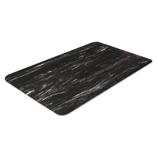 Cushion-Step Marbleized Rubber Mat, 24 x 36, Black. Picture 1