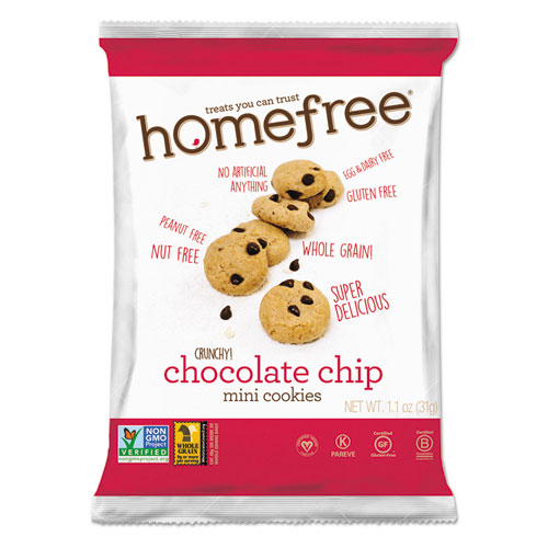 Gluten Free Chocolate Chip Mini Cookies, 1.1 oz Pack, 30/Carton. Picture 1