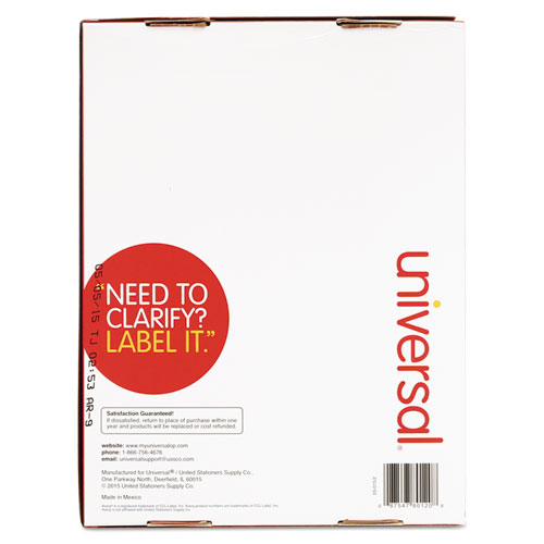 White Labels, Inkjet/Laser Printers, 1 x 2.63, White, 30/Sheet, 250 Sheets/Pack. Picture 2