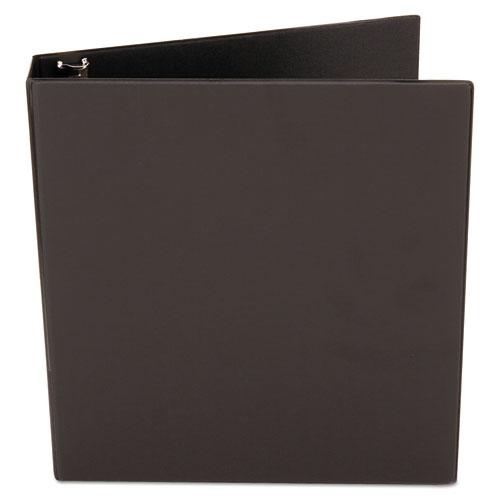 Economy Non-View Round Ring Binder, 3 Rings, 1.5" Capacity, 11 x 8.5, Black. Picture 5