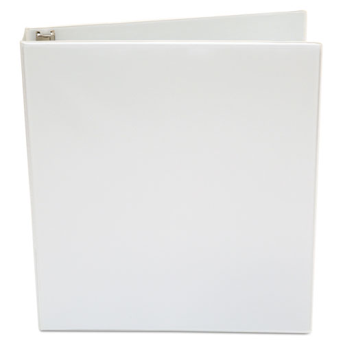 Economy Round Ring View Binder, 3 Rings, 1" Capacity, 11 x 8.5, White. Picture 5