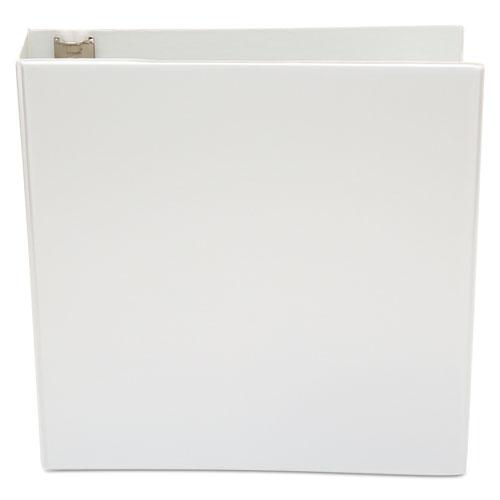 Economy Round Ring View Binder, 3 Rings, 2" Capacity, 11 x 8.5, White. Picture 5