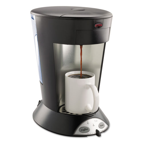 My Cafe Pourover Commercial Grade Coffee/Tea Pod Brewer, Stainless Steel, Black. Picture 1