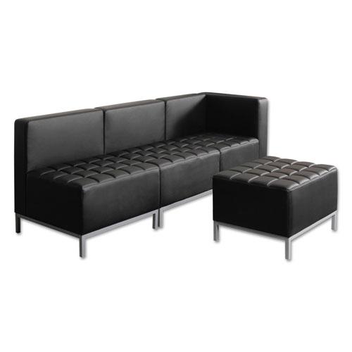 Alera QUB Series Powered Armless L Sectional, 26.38w x 26.38d x 30.5h, Black. Picture 11