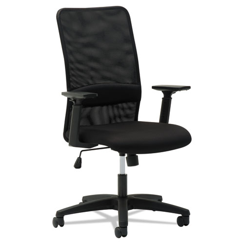 Mesh High-Back Chair, Supports Up to 225 lb, 16" to 20.5" Seat Height, Black. Picture 1