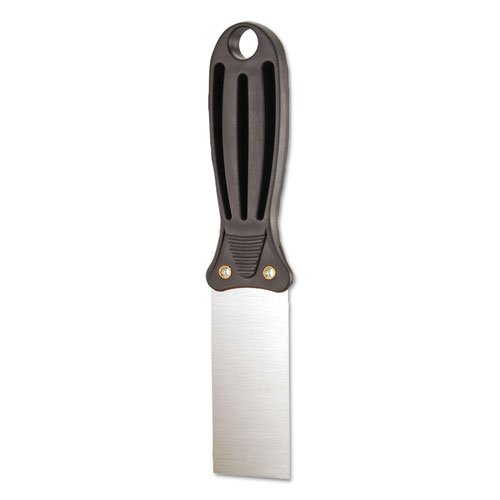 Putty Knife, 1 1/2" Wide, Carbon Steel, Flexible Handle, Black/Silver, 24/Carton. Picture 1