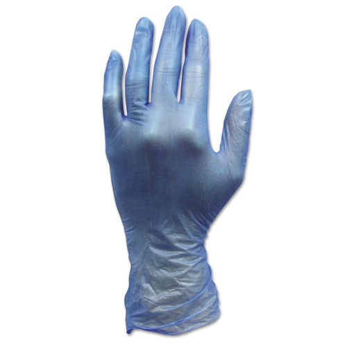 ProWorks Industrial Grade Disposable Vinyl Gloves, Powder-Free, Small, Blue, 1,000/Carton. Picture 1