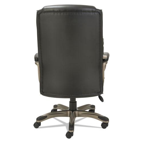 Alera Veon Series Executive High-Back Bonded Leather Chair, Supports Up to 275 lb, Black Seat/Back, Graphite Base. Picture 9
