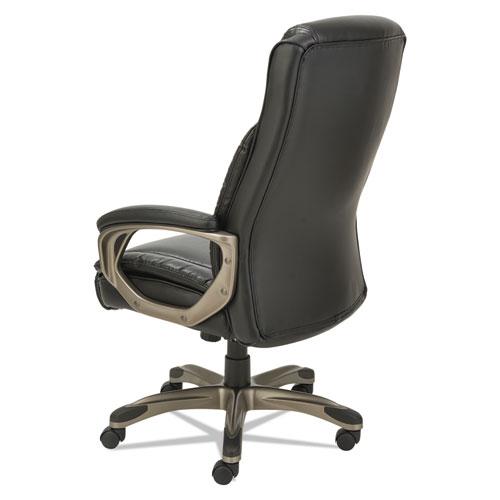 Alera Veon Series Executive High-Back Bonded Leather Chair, Supports Up to 275 lb, Black Seat/Back, Graphite Base. Picture 7