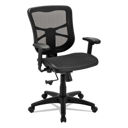Alera Elusion Series Mesh Mid-Back Swivel/Tilt Chair, Supports Up to 275 lb, 17.9" to 21.6" Seat Height, Black. Picture 1