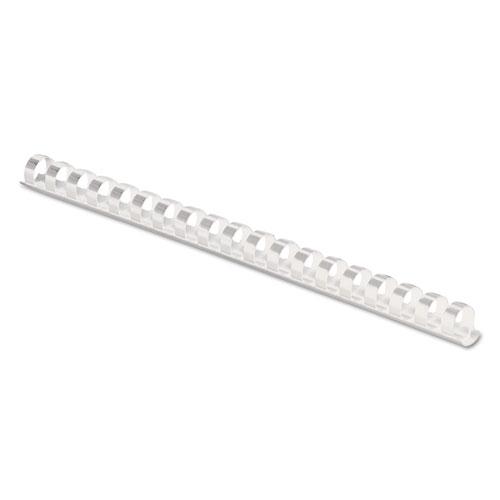 Plastic Comb Bindings, 3/8" Diameter, 55 Sheet Capacity, White, 100/Pack. The main picture.