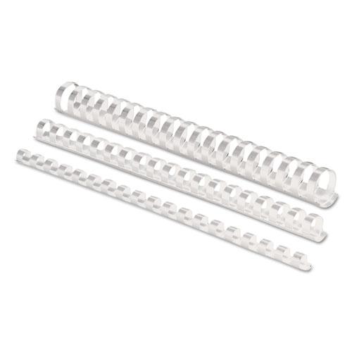 Plastic Comb Bindings, 1/2" Diameter, 90 Sheet Capacity, White, 100/Pack. Picture 3