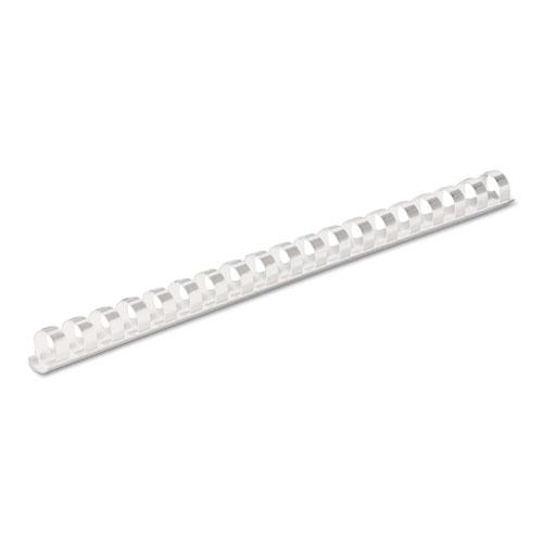 Plastic Comb Bindings, 3/8" Diameter, 55 Sheet Capacity, White, 100/Pack. Picture 5