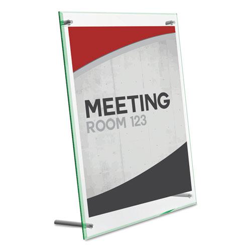 Superior Image Beveled Edge Sign Holder, Letter Insert, Clear/Green-Tinted Edges. Picture 4