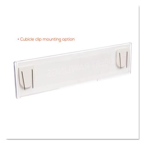 Superior Image Cubicle Nameplate Sign Holder, 8.5 x 2 Insert, Clear. Picture 11