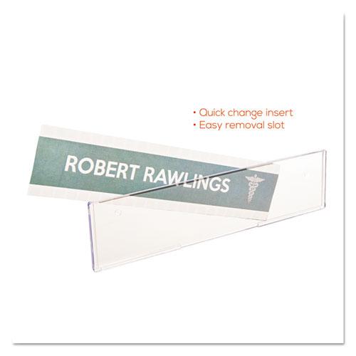 Superior Image Cubicle Nameplate Sign Holder, 8.5 x 2 Insert, Clear. Picture 9