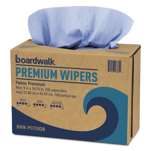 Hydrospun Wipers, 9 x 16.75, Blue, 100 Wipes/Box, 10 Boxes/Carton. Picture 1