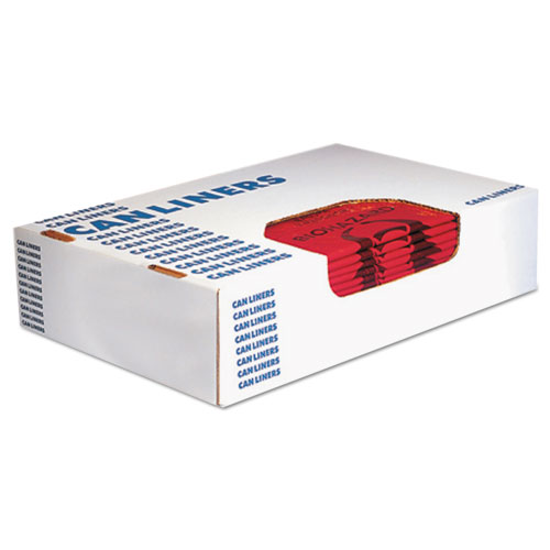 Healthcare Biohazard Printed Can Liners, 8-10 gal, 1.3 mil, 24" x 23", Red, 500/Carton. Picture 1