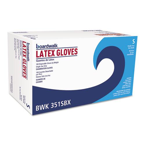 Powder-Free Latex Exam Gloves, Small, Natural, 4 4/5 mil, 1,000/Carton. Picture 1