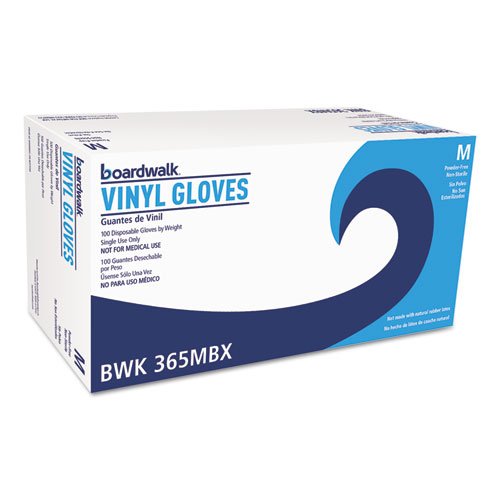 General Purpose Vinyl Gloves, Powder/Latex-Free, 2.6 mil, Medium, Clear, 100/Box, 10 Boxes/Carton. Picture 1