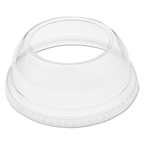 Open-Top Dome Lid for 9-22 oz Plastic Cups, Clear, 1.9"Dia Hole, 1000/Carton. Picture 1