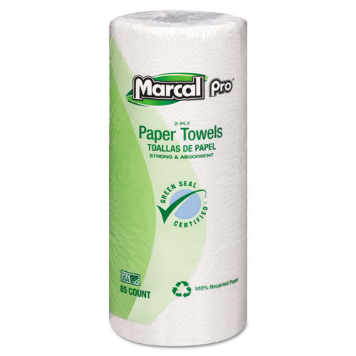 Perforated Kitchen Towels, White, 2-Ply, 9 x 11, 85 Sheets/Roll, 30 Rolls/Carton. Picture 1
