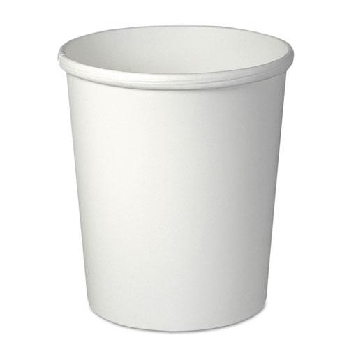 Flexstyle Double Poly Paper Containers, 32 oz, White, Paper, 25/Pack, 20 Packs/Carton. The main picture.