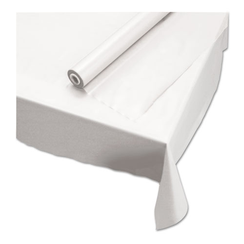 Plastic Roll Tablecover, 40" x 100 ft, White. Picture 1