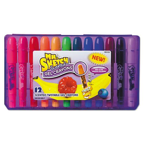 Scented Twistable Gel Crayons, Medium Size, Assorted, 12/Pack. Picture 1