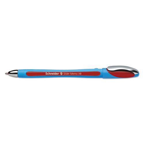 Slider Memo XB Ballpoint Pen, Stick, Extra-Bold 1.4 mm, Red Ink, Blue/Red Barrel, 10/Box. Picture 2
