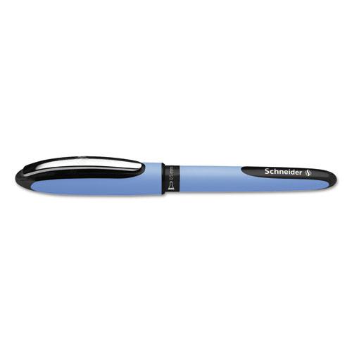 One Hybrid Gel Pen, Stick, Fine 0.5 mm, Black Ink, Blue Barrel, 10/Box. The main picture.