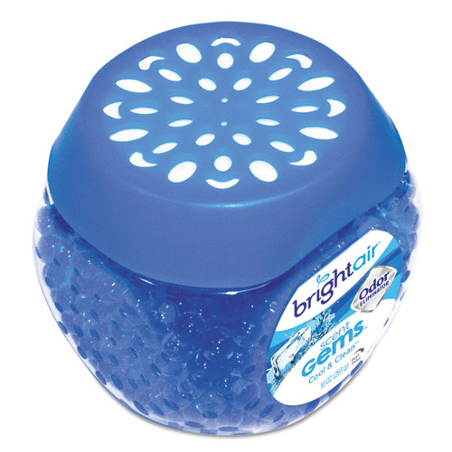 Scent Gems Odor Eliminator, Cool and Clean, Blue, 10 oz Jar, 6/Carton. Picture 3