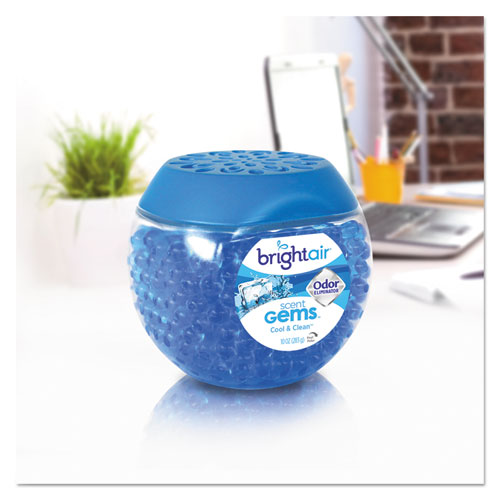 Scent Gems Odor Eliminator, Cool and Clean, Blue, 10 oz Jar, 6/Carton. Picture 4