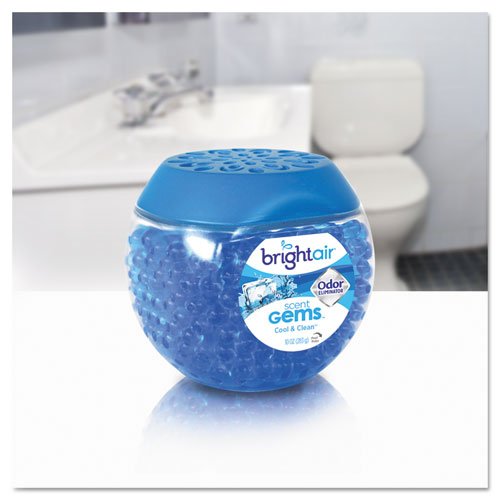 Scent Gems Odor Eliminator, Cool and Clean, Blue, 10 oz Jar, 6/Carton. Picture 5