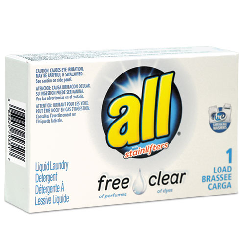 Free Clear HE Liquid Laundry Detergent, Unscented, 1.6 oz Vend-Box, 100/Carton. Picture 1