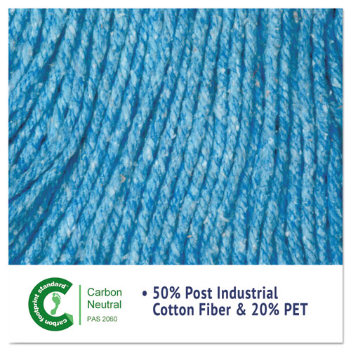 Super Loop Wet Mop Head, Cotton/Synthetic Fiber, 5" Headband, Medium Size, Blue. Picture 6